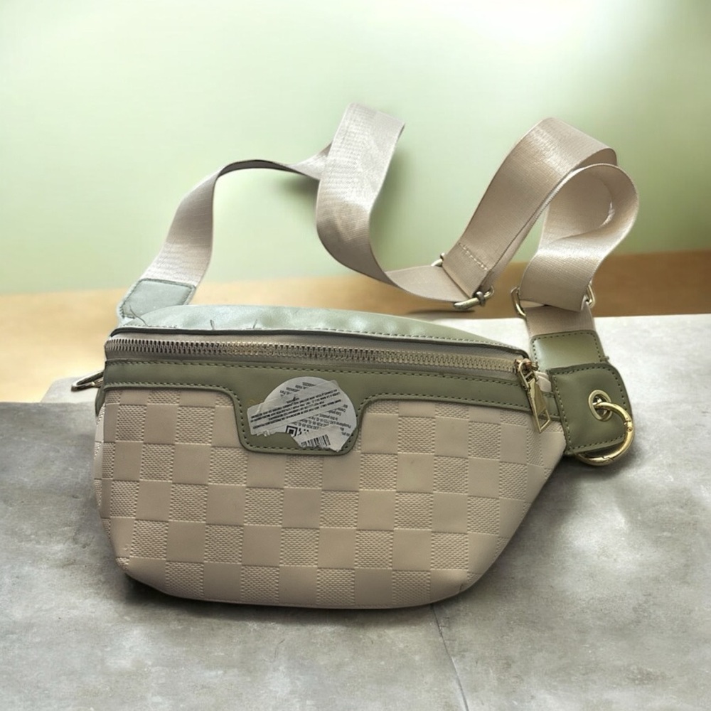 Designer-Inspired Beige Mini Crossbody Bag